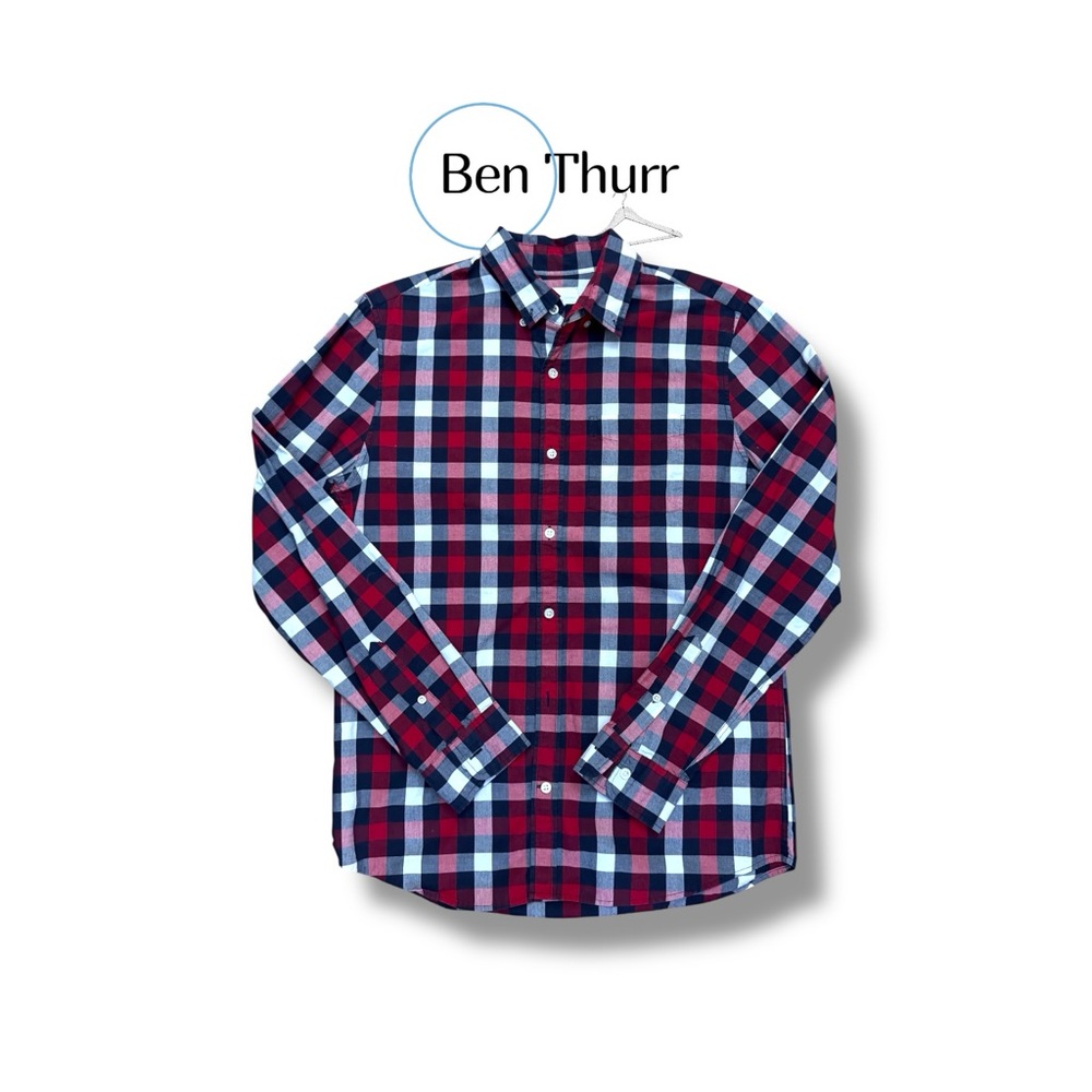 Size M (Slim Fit) - GAP Plaid Button Up